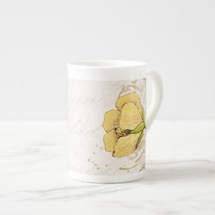 Yellow Flower Bone China Mug