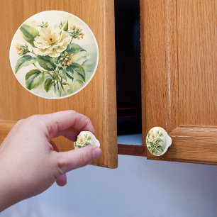Yellow Flower Ceramic Knob
