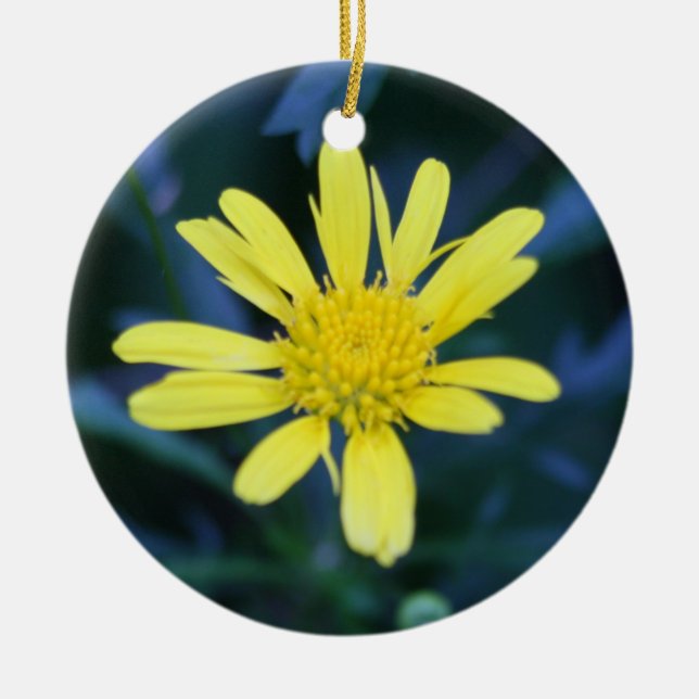 yellow flower ceramic tree decoration (Front)