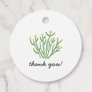 Yellow Flower Cholla Cactus Bridal Shower Favour Tags