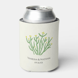 Yellow Flower Cholla Cactus Wedding Favour Can Cooler