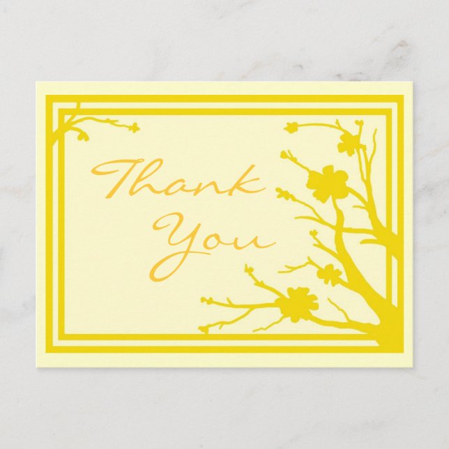 Yellow flower customisable thank you postcard (Front)