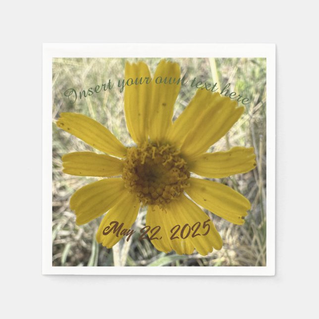 Yellow flower design napkin (Front)