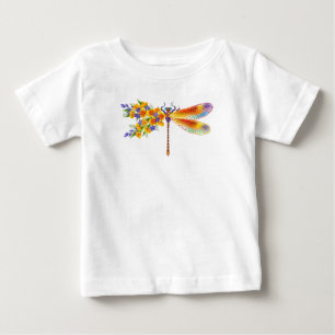 Yellow Flower Dragonfly Baby T-Shirt
