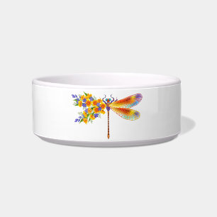 Yellow Flower Dragonfly Bowl