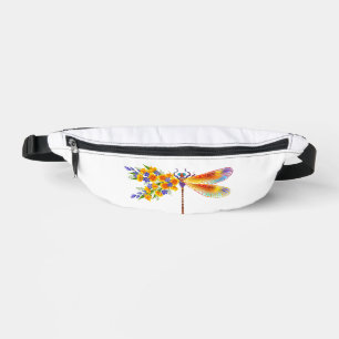 Yellow Flower Dragonfly Bum Bags