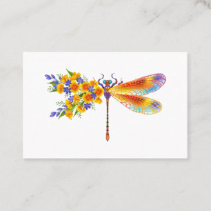Yellow Flower Dragonfly Business Card