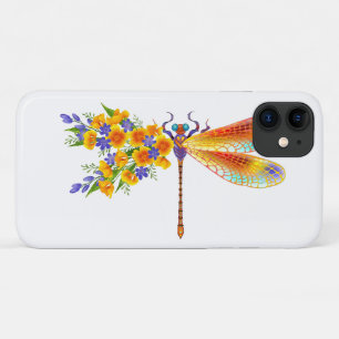 Yellow Flower Dragonfly Case-Mate iPhone Case