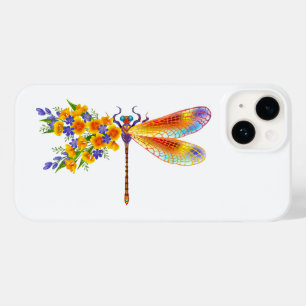 Yellow Flower Dragonfly Case-Mate iPhone 14 Case