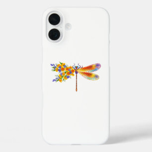 Yellow Flower Dragonfly iPhone 16 Plus Case
