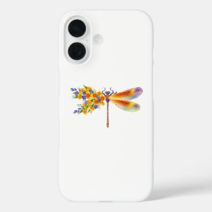 Yellow Flower Dragonfly iPhone 16 Case