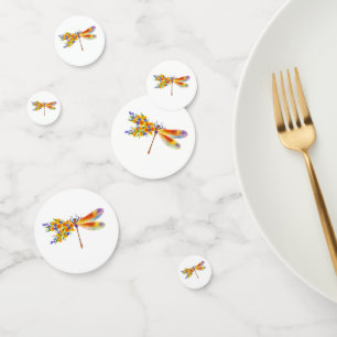 Yellow Flower Dragonfly Confetti