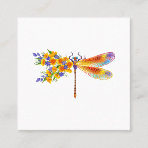 Yellow Flower Dragonfly Discount Card