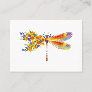 Yellow Flower Dragonfly Discount Card