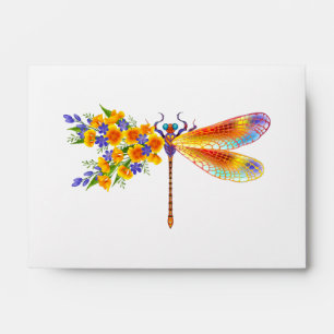 Yellow Flower Dragonfly Envelope