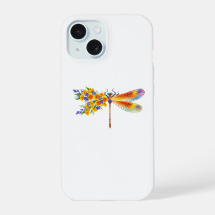 Yellow Flower Dragonfly iPhone 15 Case