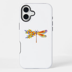 Yellow Flower Dragonfly iPhone 16 Plus Case