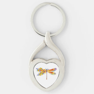 Yellow Flower Dragonfly Key Ring