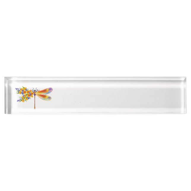 Yellow Flower Dragonfly Nameplate (Front)