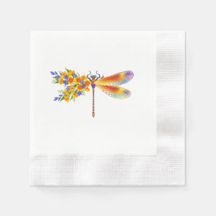 Yellow Flower Dragonfly Napkin