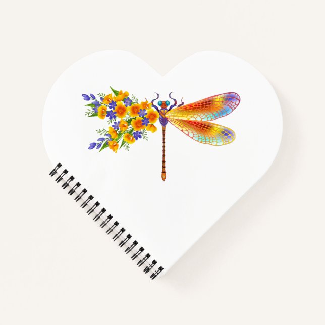 Yellow Flower Dragonfly Notebook (Front)