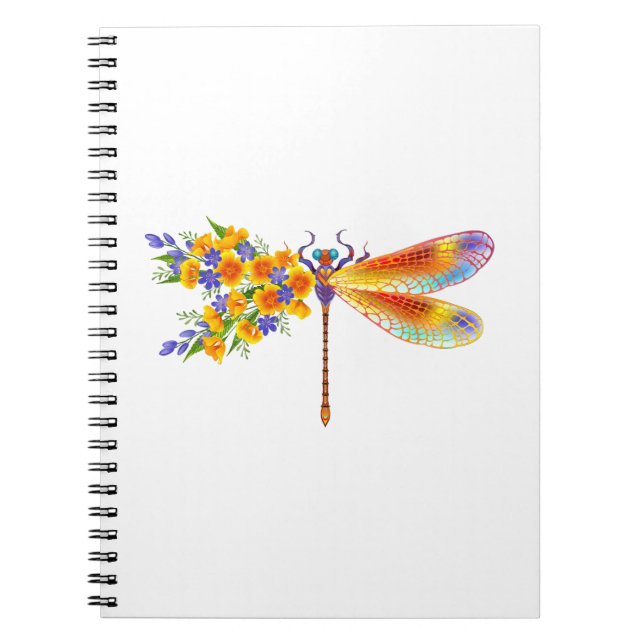 Yellow Flower Dragonfly Notebook (Front)