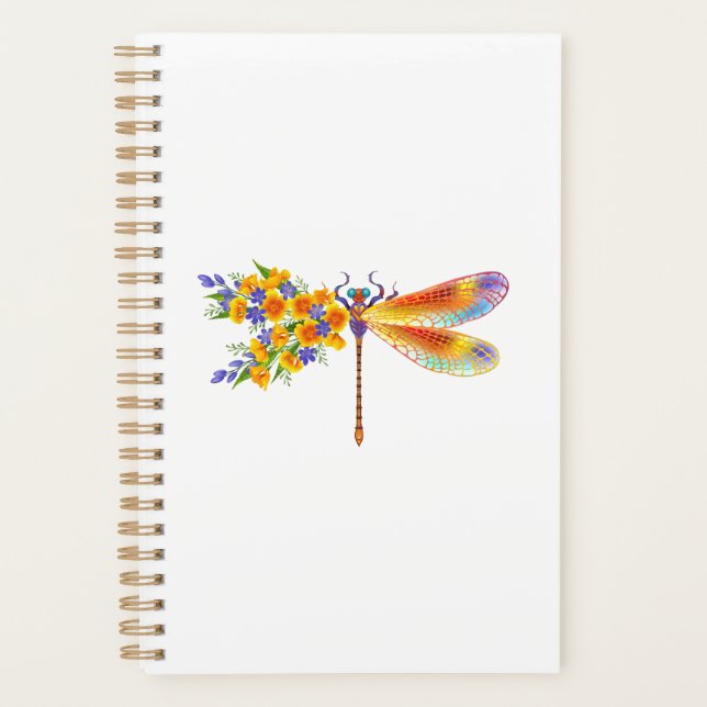 Yellow Flower Dragonfly Planner (Front)