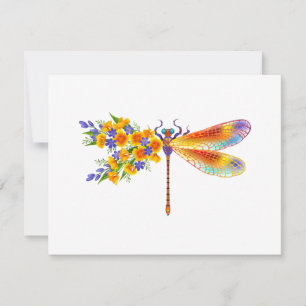 Yellow Flower Dragonfly Save The Date