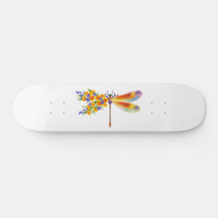 Yellow Flower Dragonfly Skateboard