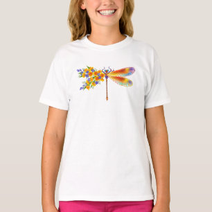 Yellow Flower Dragonfly T-Shirt