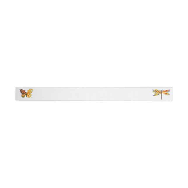 Yellow Flower Dragonfly Wrap Around Label (Individual)