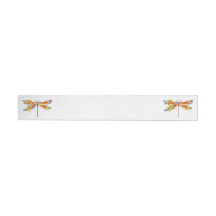 Yellow Flower Dragonfly Wrap Around Label