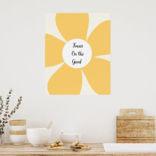 Yellow Flower Focus Quote Wall Art