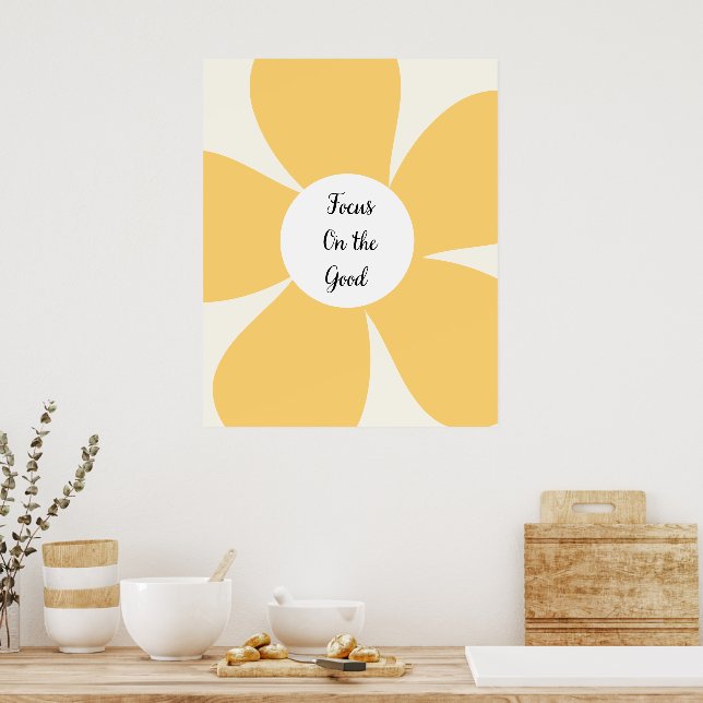 Yellow Flower Focus Quote  Wall Art (Kitchen)