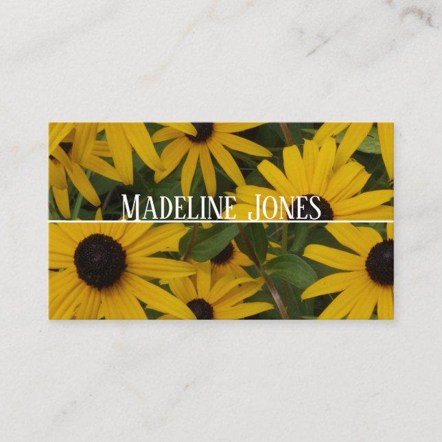 yellow flower garden nature photography custom business card (Front)