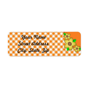 Yellow Flower GinBackground Return Address Sticker