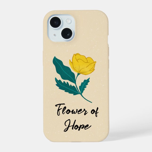Yellow Flower & Green Leaves Motivational case (Back)