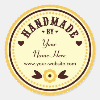 Yellow Flower Handmade By Personalised Stickers