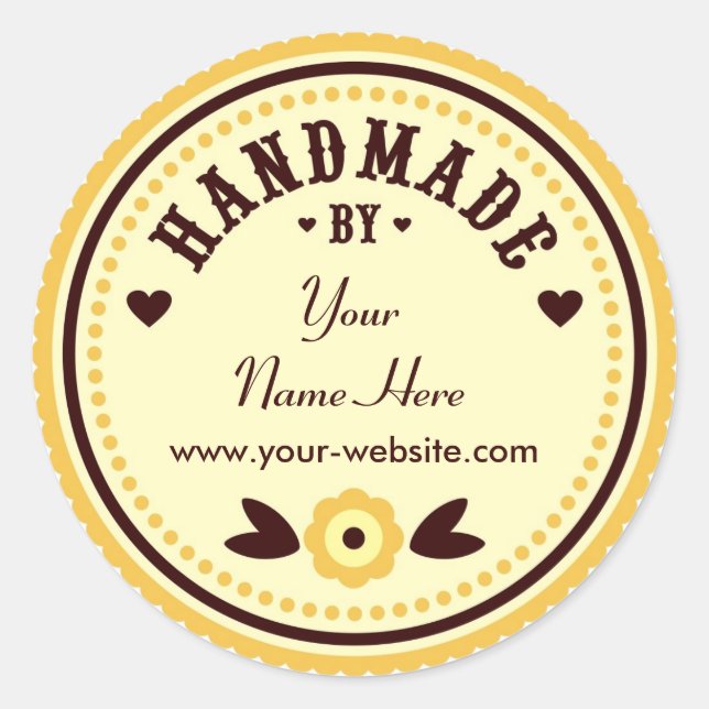 Yellow Flower Handmade By Personalised Stickers (Front)