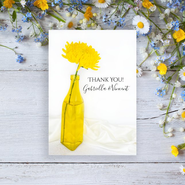 Yellow Flower in Vase Wedding Thank You (Creator Uploaded)