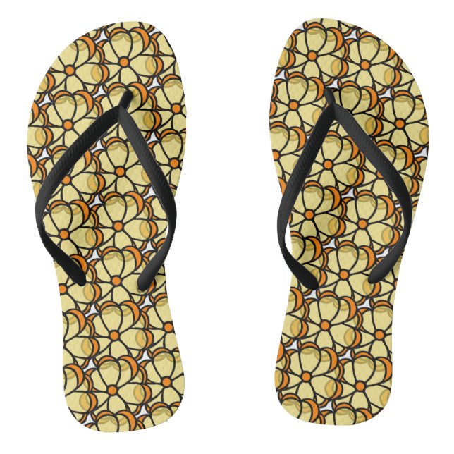 Yellow Flower Jandals (Footbed)