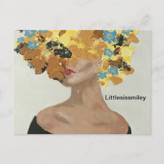 Yellow Flower Lady Postcard