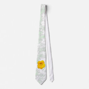 Yellow Flower Leafy Tie