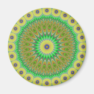Yellow flower mandala magnet