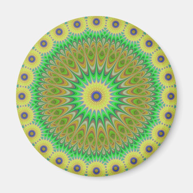 Yellow flower mandala magnet (Front)