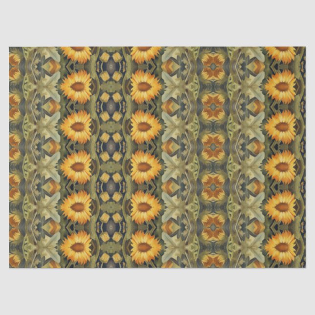 Yellow Flower mix pattern Tissue Paper (Front)