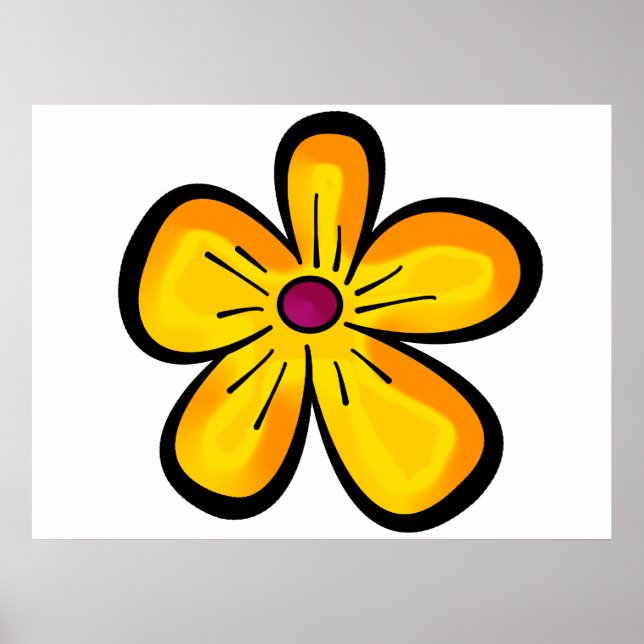 Yellow flower motif poster (Front)
