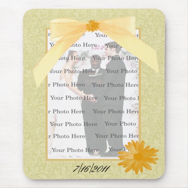 Yellow Flower Mouse Pad (Front)