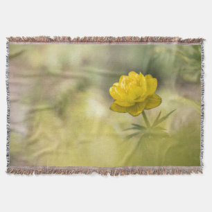 Yellow Flower Nature Photo Throw Blanket