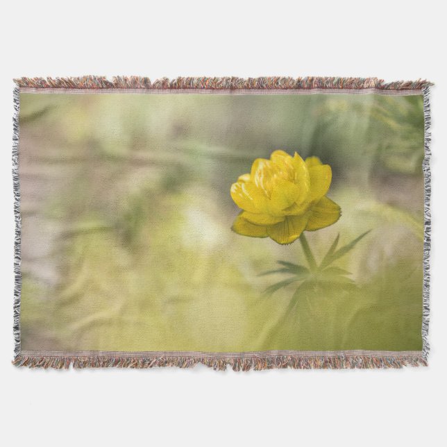 Yellow Flower Nature Photo Throw Blanket (Front)